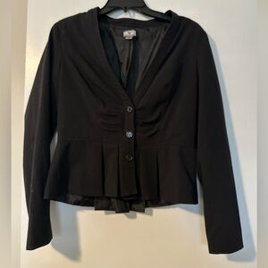 Worthington Black Peplum Button-Front Blazer, Women's Size 10